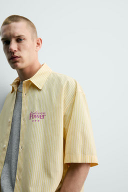 CAMISA BOXY FIT TEXTOS ESTAMPADOS / Amarillo - Zara фото 6