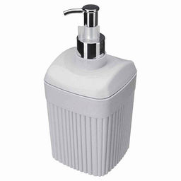 ДИСПЕНСЕР ДЛЯ ЖИДКОГО МЫЛА VELVET 90х90х187ММ, 0,65Л (Светло-серый флэк) - Econova фото 2