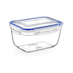 Контейнер для продуктов пластмассовый 0,55л, 15х10х8см, глубокий, с клипсами, воздухонепроницаемый (герметичный), съемный силиконовый уплотнитель, подходит для СВЧ (Россия)