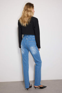 TRENDYOLMILLA Siyah Y?rtmacl? Yuksek Bel Flare Jeans TWOAW22JE0382  фото 25
