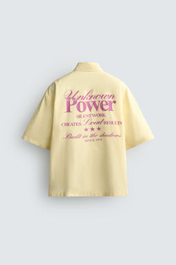 CAMISA BOXY FIT TEXTOS ESTAMPADOS / Amarillo - Zara фото 8