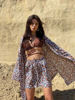 6885 Костюм из кимоно и шорт коричнево-голубой - Martichelli фото 12