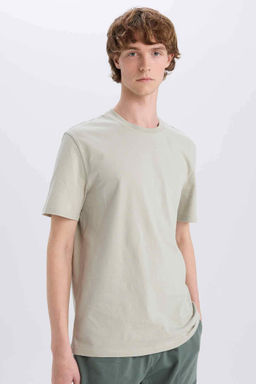 New Regular Fit Bisiklet Yaka Basic Duz K?sa Kollu Tisort - Defacto фото 4