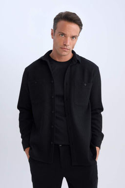 Фланелевая рубашка с длинными рукавами и воротником-поло Relax Fit