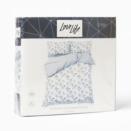 Постельное бельё LoveLife евро Flowers 200х220см,225х240см,50х70см-2шт, жатка, 100% п/э, 100гр/м2 фото 5