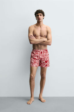MID-LENGTH FRUIT PRINT SWIMMING TRUNKS - Zara фото 11