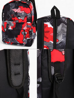 Рюкзак школьный на молнии, с карманами, с абстрактным принтом, размер 30?13?42 см, с принтом, чёрный