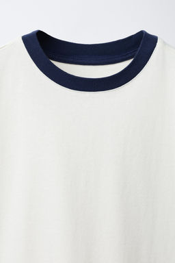 CONTRAST NECK T-SHIRT - Zara фото 9