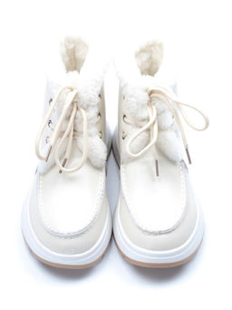 11-P2 BEIGE Ботинки зимние женские (натуральная кожа, нат. мех и шерсть)