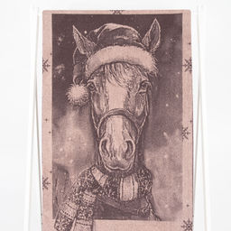 Полотенце махровое 6с102.411ж1 Лошадь новогодняя(т.с.мальв1) 67х150см