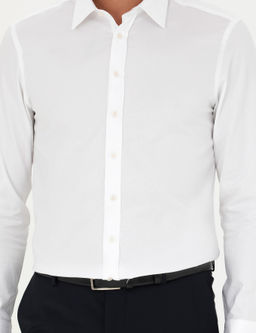 Белая приталенная рубашка с длинным рукавом - Cacharel фото 6