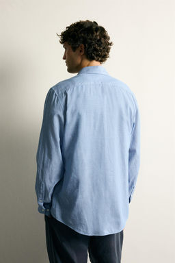 CAMISA REGULAR FIT VOILE / Celeste - Zara фото 3