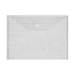 Цена за 12 шт. Папка-конверт на кнопке, А4, 80 мкм, Клетка, прозрачная