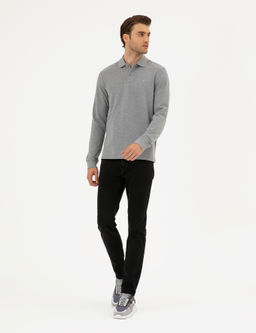Gri Melanj Slim Fit Basic Sweatshirt - Pierre cardin фото 4
