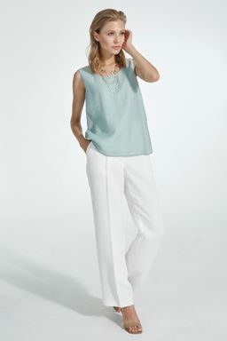 Брюки из льна с вискозой, прямого силуэта NIKA