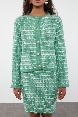 Mint Orgu Detayl? Yumusak Dokulu H?rka-Etek Triko Alt-Ust Tak?m TWOAW24AU00001