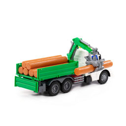 Профи, автомобиль бортовой с манипулятором инерционный (со светом и звуком) (зелёный) (в коробке) - Полесье фото 5