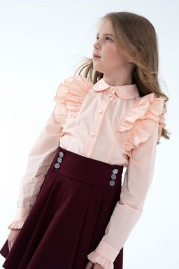 Жёлтая школьная блуза Mooriposh, модель 06114  фото 2