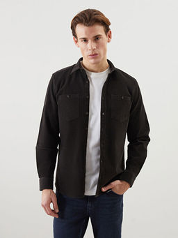 Regular Fit Uzun Kollu Kadife Erkek G?mlek