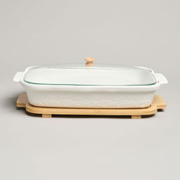 БЛЮДО ДЛЯ ВЫПЕКАНИЯ И СЕРВИРОВКИ LEFARD MUSE СО СТЕКЛ.КРЫШКОЙ НА ДЕР.ПОДСТАВКЕ 34,5*21*11СМ 1400МЛ