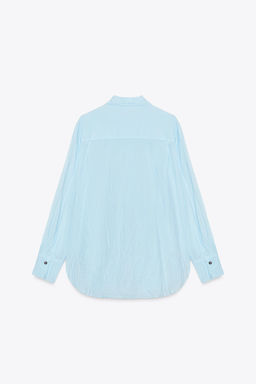 ZW COLLECTION CREASED BUTTON SHIRT - Zara фото 8