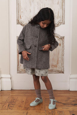 AGES 6-10 / VELVET PETER PAN COLLAR COAT WITH WOOL - LIMITED EDITION - Zara фото 4