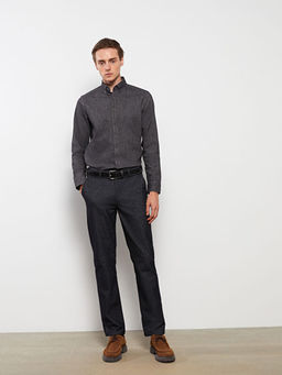 Regular Fit Uzun Kollu Gabardin Erkek G?mlek