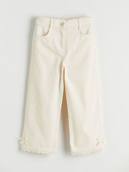 Fiyonk Detayl? K?z ?ocuk Gabardin Pantolon