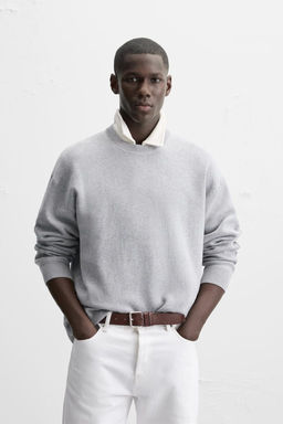 RELAXED FIT COTTON BLEND SWEATER - Zara фото 18