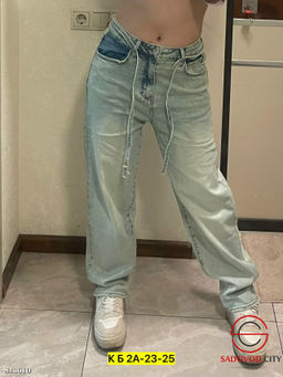 Джинсы багги с высокой посадкой