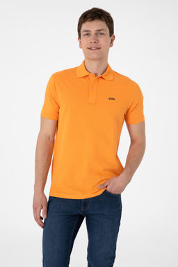 Erkek Regular Fit Polo Yaka Turuncu Basic Ti__rt Sepette S_rpriz _ndirim