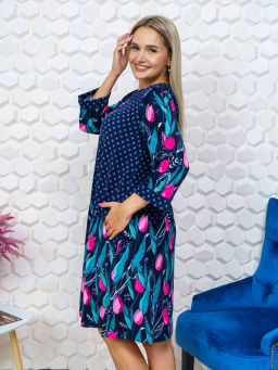 Халат женский, цвет синий