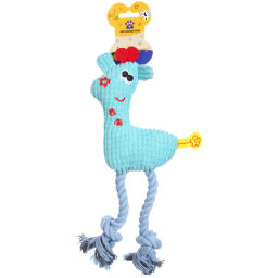 Цена за 2 шт. Игрушка для собак малых и средних пород "ЗООГРАД", жирафик, цвет голубой, с пищалкой, 26см (лейбл)