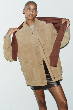 SUEDE LEATHER JACKET - Zara фото 4