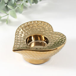 Подсвечник на 1 свечу Сердце, d=4 см, золото, 10.2?10.2?4.3 см