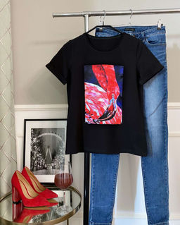 Футболка с шёлковой вставкой