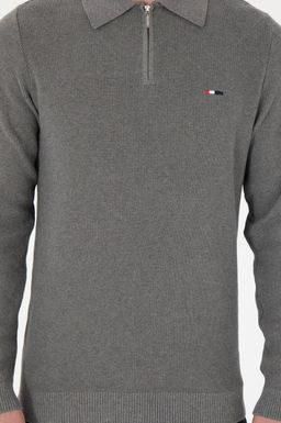 Erkek Regular Fit Yar_m Fermuarl_ Gri Melanj Basic Kazak - U.s. polo assn фото 6