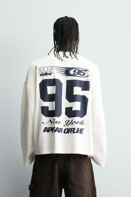 T-SHIRT WITH CONTRAST SLOGAN PRINT - Zara фото 3