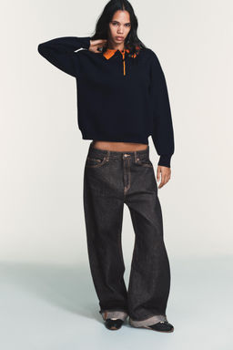 CONTRAST COLLAR KNIT POLO SHIRT - Zara фото 16