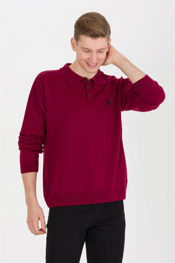 U. S. Polo Assn Мужской бордово-красный трикотаж с воротником поло - U.s. polo assn фото 7