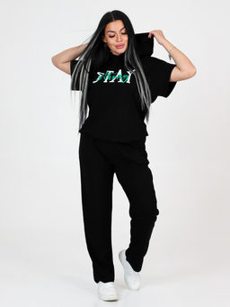 ЖК-2313 ЖЕНСКИЙ СПОРТИВНЫЙ КОСТЮМ (Черный) - А-дина фото 4