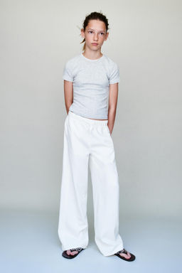 JEANS WIDE LEG CORDONES / Blanco - Zara фото 5
