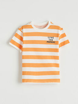 Bisiklet Yaka ?izgili Erkek ?ocuk Ti??rt