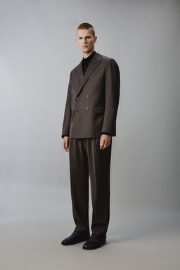 BLAZER CRUZADA TRAJE ESPIGA / Marr?n