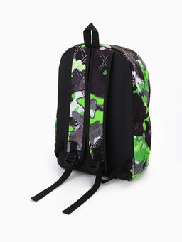 Рюкзак школьный на молнии, с карманами, с абстрактным принтом, размер 30?13?42 см, с принтом, чёрный