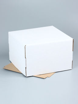 Цена за 5 шт. Коробка под торт, белая, 30×30×19 см