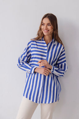 11351 Рубашка в полоску бело-голубая