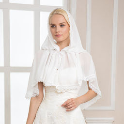 Ниспадающий платок для венчания "Соловьиная песнь"