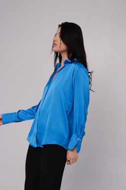 Рубашка шёлковая голубая - Martichelli фото 7