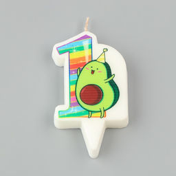 Свеча в торт Авокадо, цифра 1, 6,5 см - Страна карнавалия фото 3